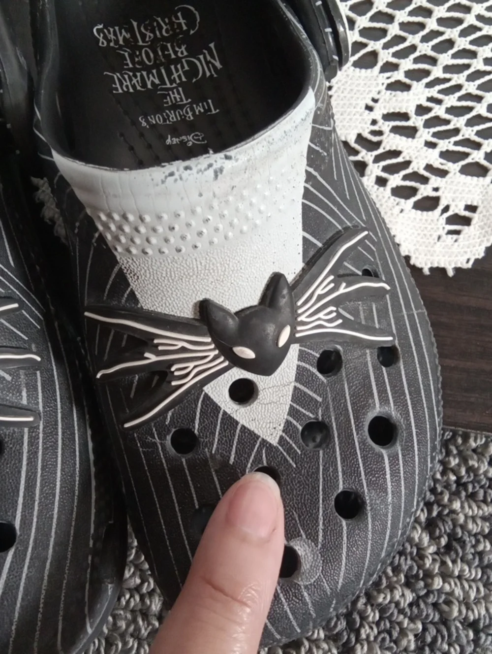 Jack Skellington Inspired Black & White Crocs Night Before Christmas Kids C12